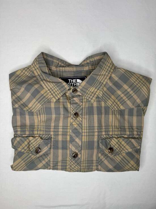 The North Face Other - The North Face Green Shirt Button Down Short Sleeves Cotton Size XL